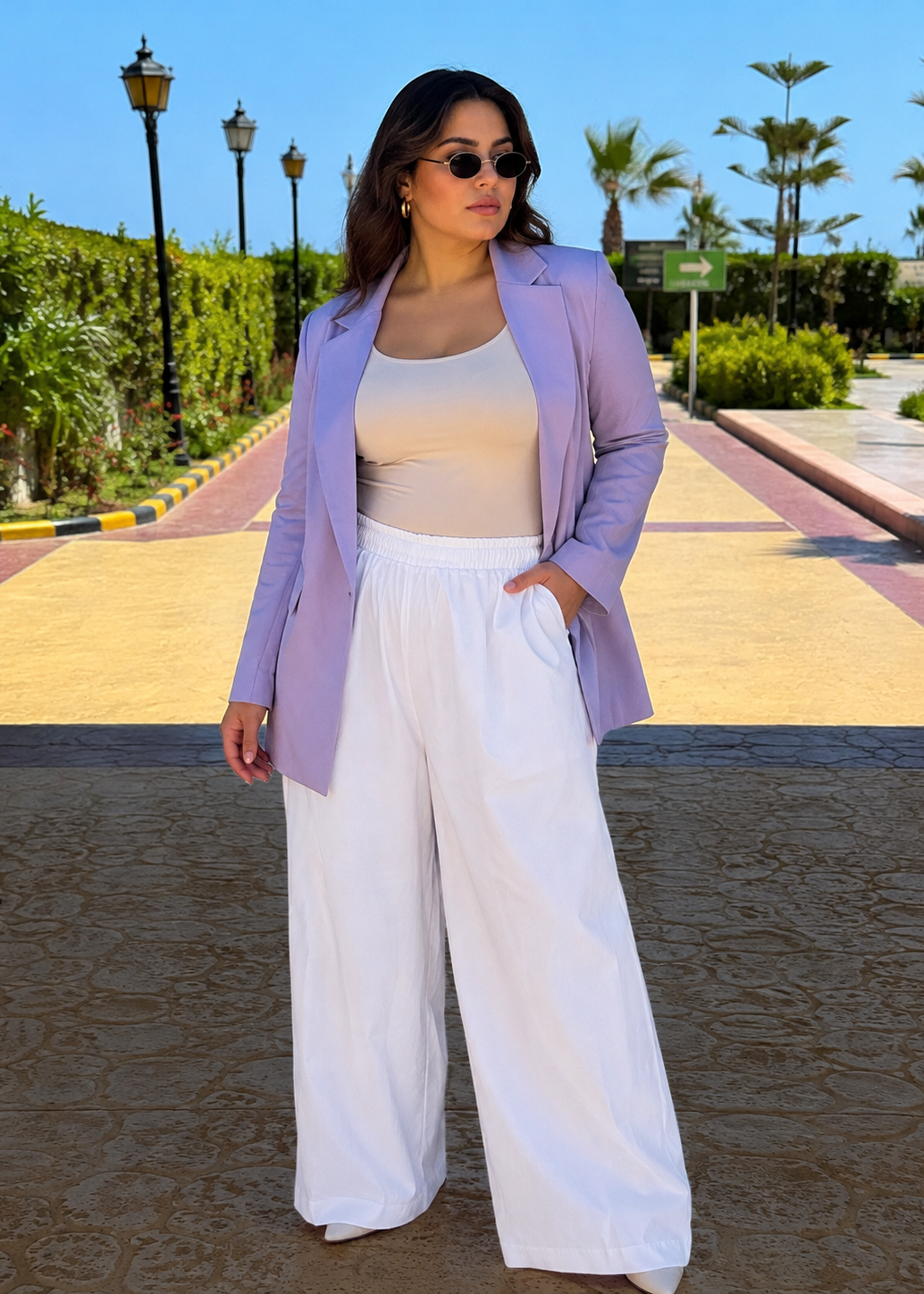 Double layered white Pants - Plus size friendly